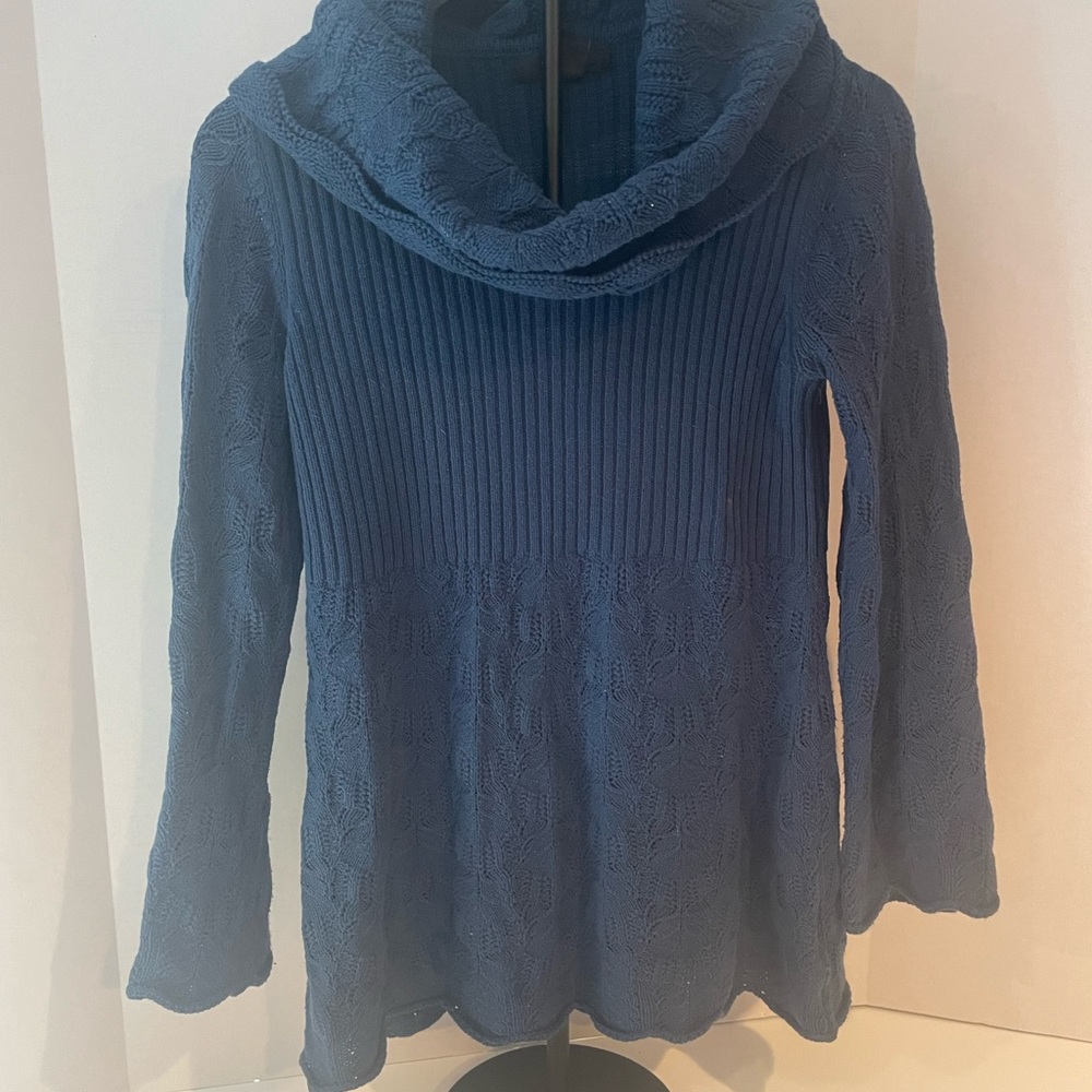 Style & Co. Navy Blue Textured Cowl Neck Sweater Women’s Cozy Knit Top